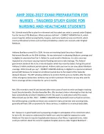 AHIP Exam Preparation for Nurses Study Guide & Verified Answers 2026/2027 Update
