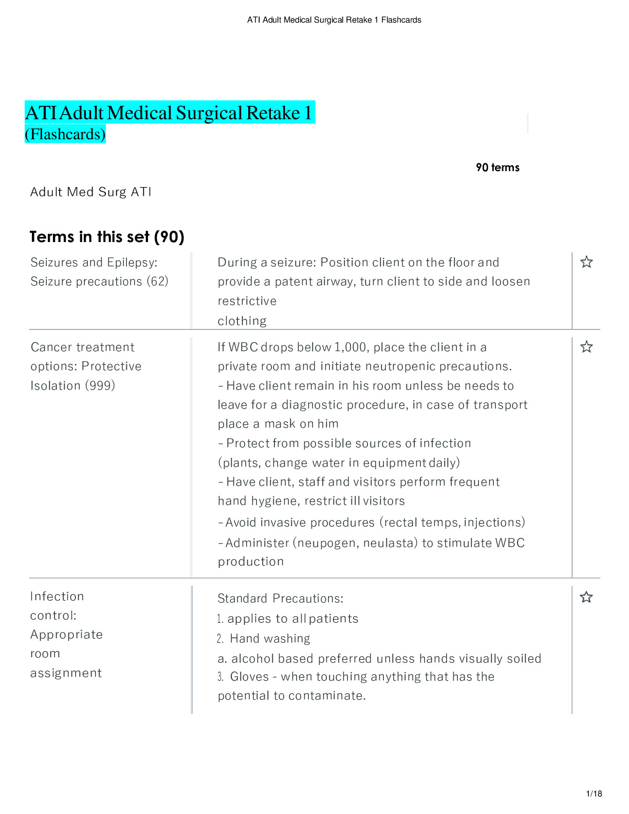 ATI Adult Med-Surg Retake 1 Flashcards (Newest, 2024-2025)
