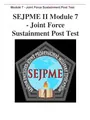 SEJPME II Module 7 - Joint Force Sustainment Post Test