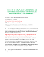 NACE 1 PN-RN ACTUAL EXAM 110 QUESTIONS AND CORRECT DETAILED ANSWERS WITH RATIONALES (VERIFIED ANSWE
