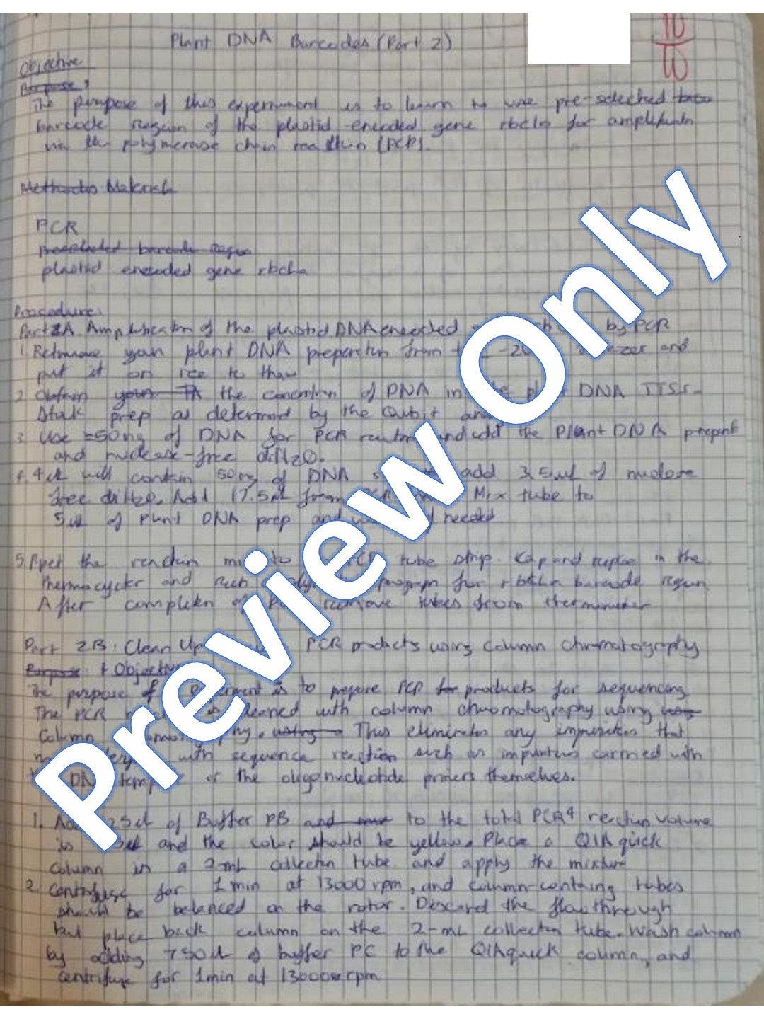 Bio of Seed Plants Lab Report: Plant DNA Barcode (Part 2)