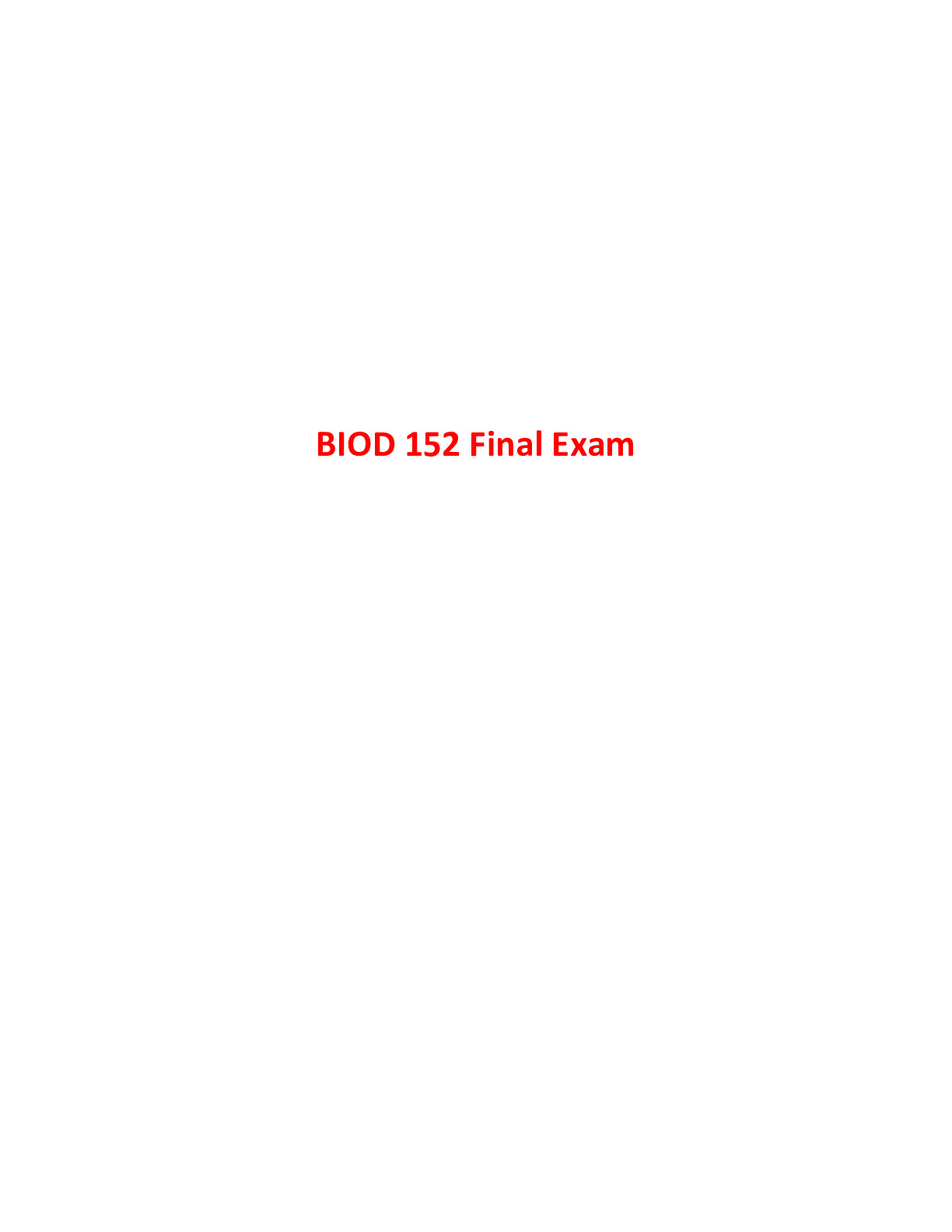 Biod 152 Final Exam 3 Versions Biod 152 Module 1 2 3 4 5 6 7