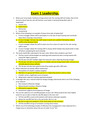 NURSE 420 - Exam 1 Leadership. Questions and Answers. West Coast University (Latest Update)