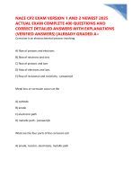 NACE CP2 EXAM VERSION 1 AND 2 NEWEST 2025 ACTUAL EXAM COMPLETE 400 QUESTIONS AND CORRECT