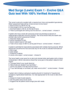 Med Surge (Lewis) Exam 1 - Evolve Q&A Quiz test With 100% Verified Answers Graded A+