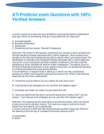 ATI Predictor exam Questions with 100%Verified Answers A+