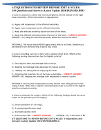 ATI QUESTIONS TO REVIEW BEFORE EXIT & NCLEX: 310 Questions and Answers (Latest Update 2024/2025 A+