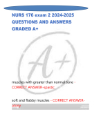 NURS 176 exam 2 2024-2025 QUESTIONS AND ANSWERS GRADED A+