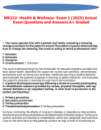 NR 222- Health & Wellness- Exam 1 (2025) Actual Exam Questions and Answers A+ Graded