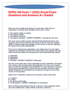 NURS-166 Exam 1 (2025) Actual Exam Questions and Answers A+ Graded