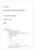 ASU) ECN 212 MICROECONOMIC PRINCIPLES FALL FINAL EXAM QNS & ANS 2024