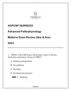 NURS6202 (CU-AGPCNP) Advanced Pathophysiology Midterm Exam (Qns & Ans) 2025.