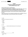 COM100 introduction to Human Communication At-Home Midterm Exam - Part 1