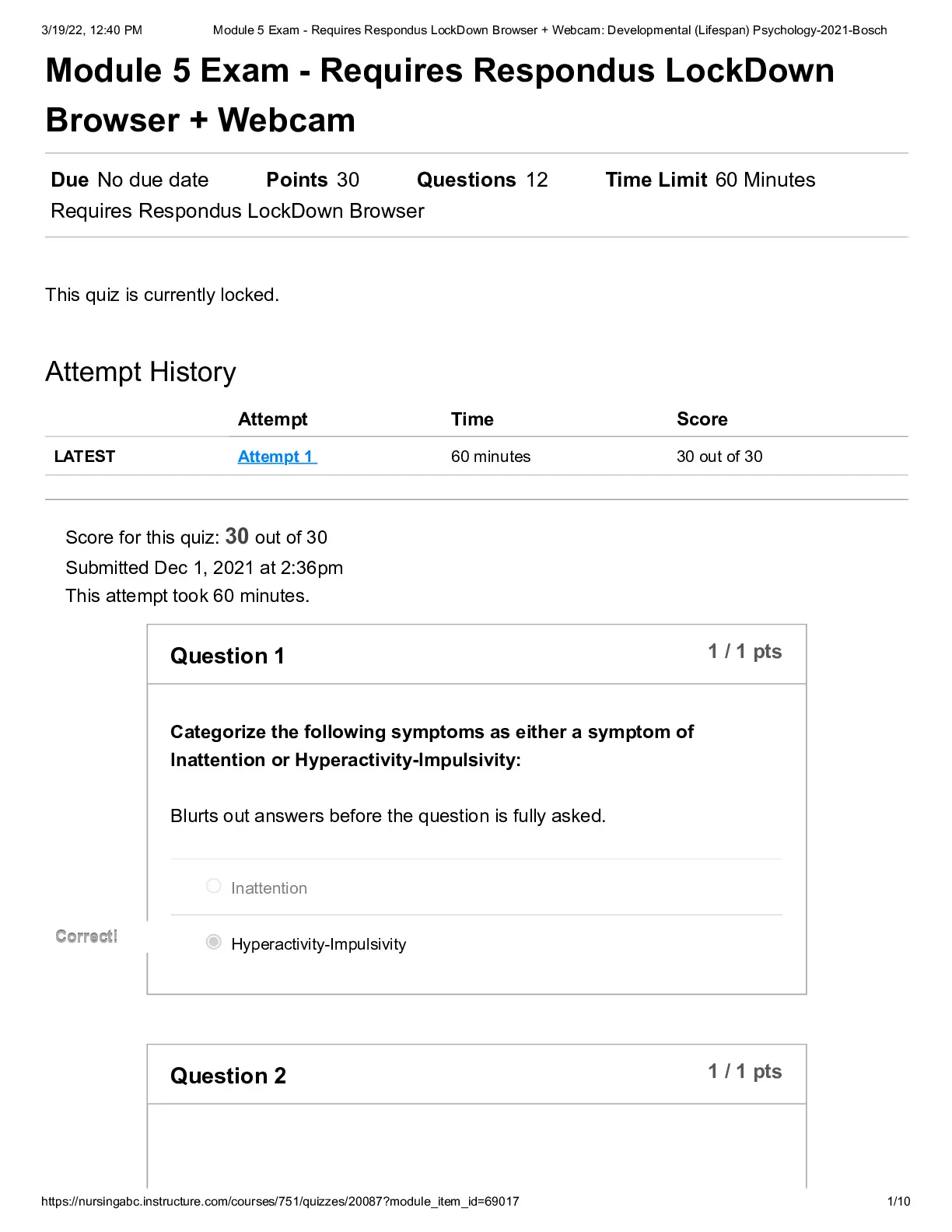 PSYC 140 Module 5 Exam (New)(2024): Portage Learning (QUESTIONS and ...