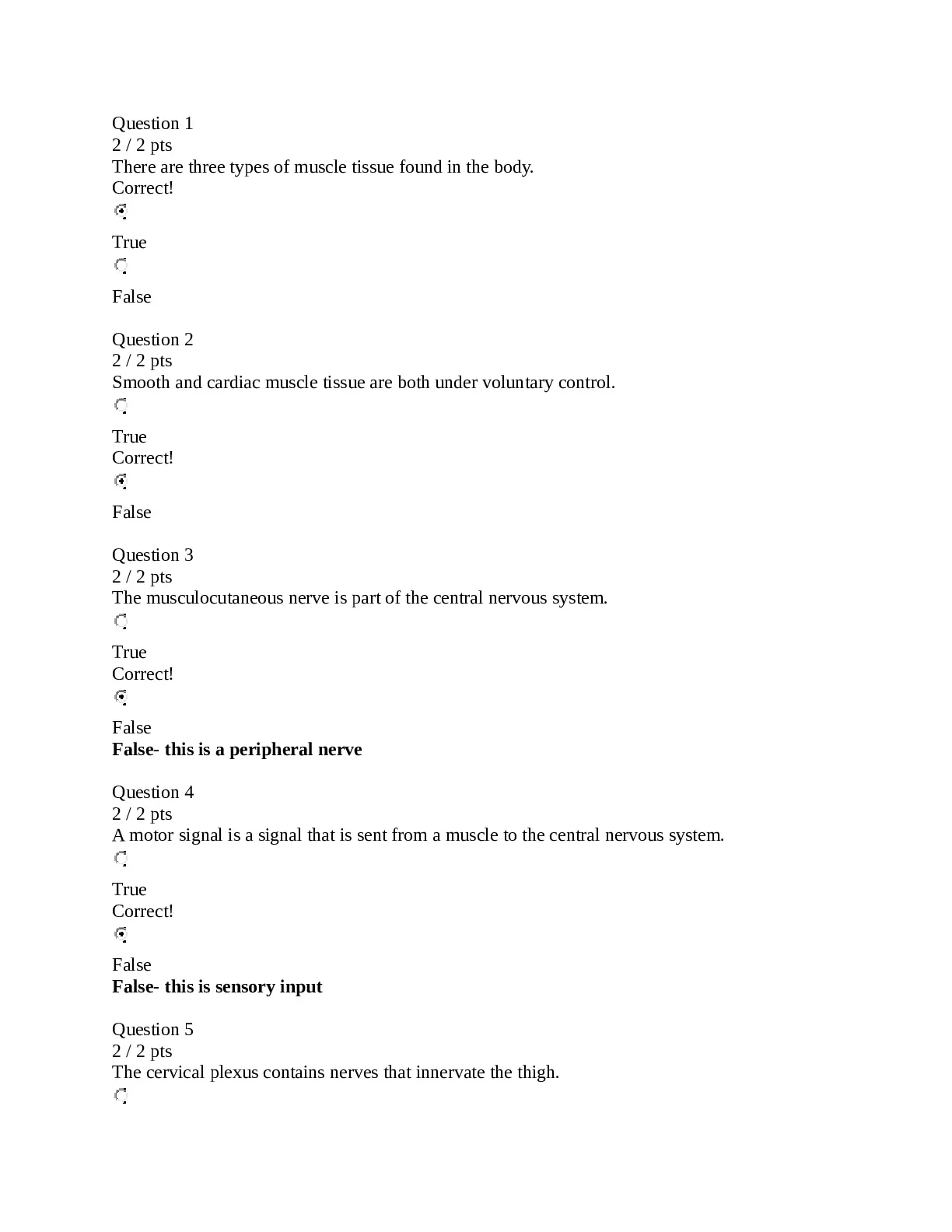 A&P 1 101 Module 5 Muscular system Exam Questions and Answers (New ...