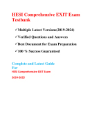 HESI Comprehensive EXIT Exam Testbank(Questions & Answers, 2024-2025)