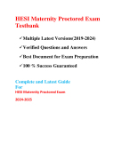 HESI Maternity Proctored Exam Testbank(Questions & Answers, 2024-2025)
