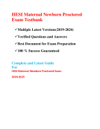HESI Maternal Newborn Proctored Exam Testbank(Questions & Answers, 2024-2025)
