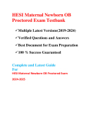 HESI Maternal Newborn OB Proctored Exam Testbank(Questions & Answers, 2024-2025)