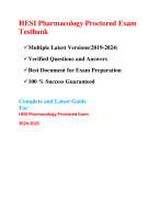 HESI Pharmacology Proctored Exam Testbank(Questions & Answers, 2024-2025)