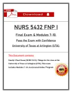 NURS 5432 FNP I Final (PDF) | Modules 7-10 | UTA