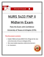 NURS 5433 FNP II Midterm (PDF) | UTA | A+ Guarantee