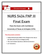 NURS 5434 FNP III NURS 5433 Final (PDF) | UTA | A+ Guarantee