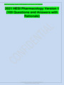 2021 HESI Pharmacology Version 1 (100 Questions and Answers with Rationale)