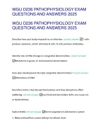 WGU D236 PATHOPHYSIOLOGY EXAM QUESTIONS AND ANSWERS 2025 - DocMerit