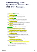 Pathophysiology Exam 2 Questions and Answers Latest 2025-2026 ...