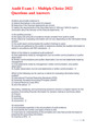 Audit Exam 1 - Multiple Choice 2022 Questions and Answers.