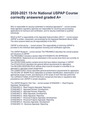 2020-2021 15-hr National USPAP Course correctly answered graded A+