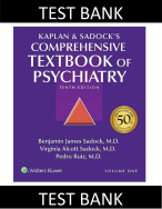 Test Bank for Kaplan and Sadock's Comprehensive Textbook of Psychiatry 10th Ed Pedro Ruiz & Sadock
