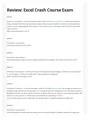 Excel Crash Course Exam from Wall Street Prep