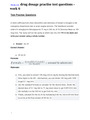 PHAR 1101  drug dosage practise test questions - week 6