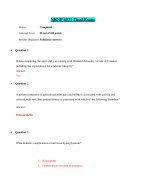 NRNP 6531 Final Exam (Version-1, 100 Q & A, Latest-2024/2025) / NRNP6531 Final Exam: Walden University | 100% Verified & Correct Q & A |