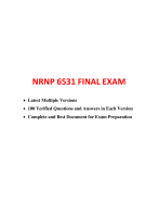 NRNP 6531 Final Exam (7 Versions, Latest-2024/2025, 700 Q & A) / NRNP6531 Final Exam / NRNP 6531 Week 11 Final Exam / NRNP6531 Week 11 Final Exam: Walden University | 100% Verified & Correct