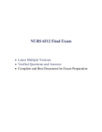 NURS 6512 Final Exam (7 Versions, 700 Q & A, Latest-2025/ 2026) / NURS 6512N Final Exam / NURS6512 Final Exam / NURS-6512N Final Exam: Walden University | 100% Correct Q & A |