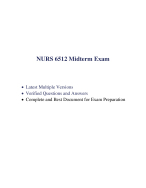 NURS 6512 Midterm Exam (8 Versions, 800 Q & A, Latest-2025/ 2026) / NURS 6512N Midterm Exam / NURS6512 Midterm Exam / NURS-6512N Midterm Exam: Walden University | 100% Correct Q & A |