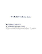 NURS 6640 Midterm Exam (5 Versions, 375 Q & A, Latest-2025/ 2026) / NURS 6640N Midterm Exam / NURS6640 Midterm Exam / NURS-6640N Midterm Exam: Walden University | 100% Correct Q & A |