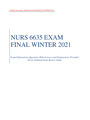 WALDEN UNIVERSITY, NURS 6635 EXAM FINAL, WINTER 2021 Exam Elaborations Questions With Answers
