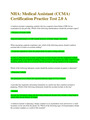 NHA: Medical Assistant (CCMA) Certification Practice Test 2.0 A and B-Complete Test Bank 2023/2024