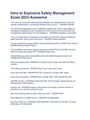 Intro to Explosive Safety Management Exam 2023-Answered - DocMerit