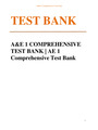 A & E 1 COMPREHENSIVE TEST BANK | AE 1 Comprehensive Test Bank Newly Updated Complete Solutions