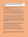 HESI Physical Assessment Practice Sets Correct Answers