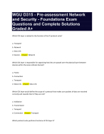 WGU D315 - Pre-assessment Network and Security Foundations Exam Questions and Complete Solutions G