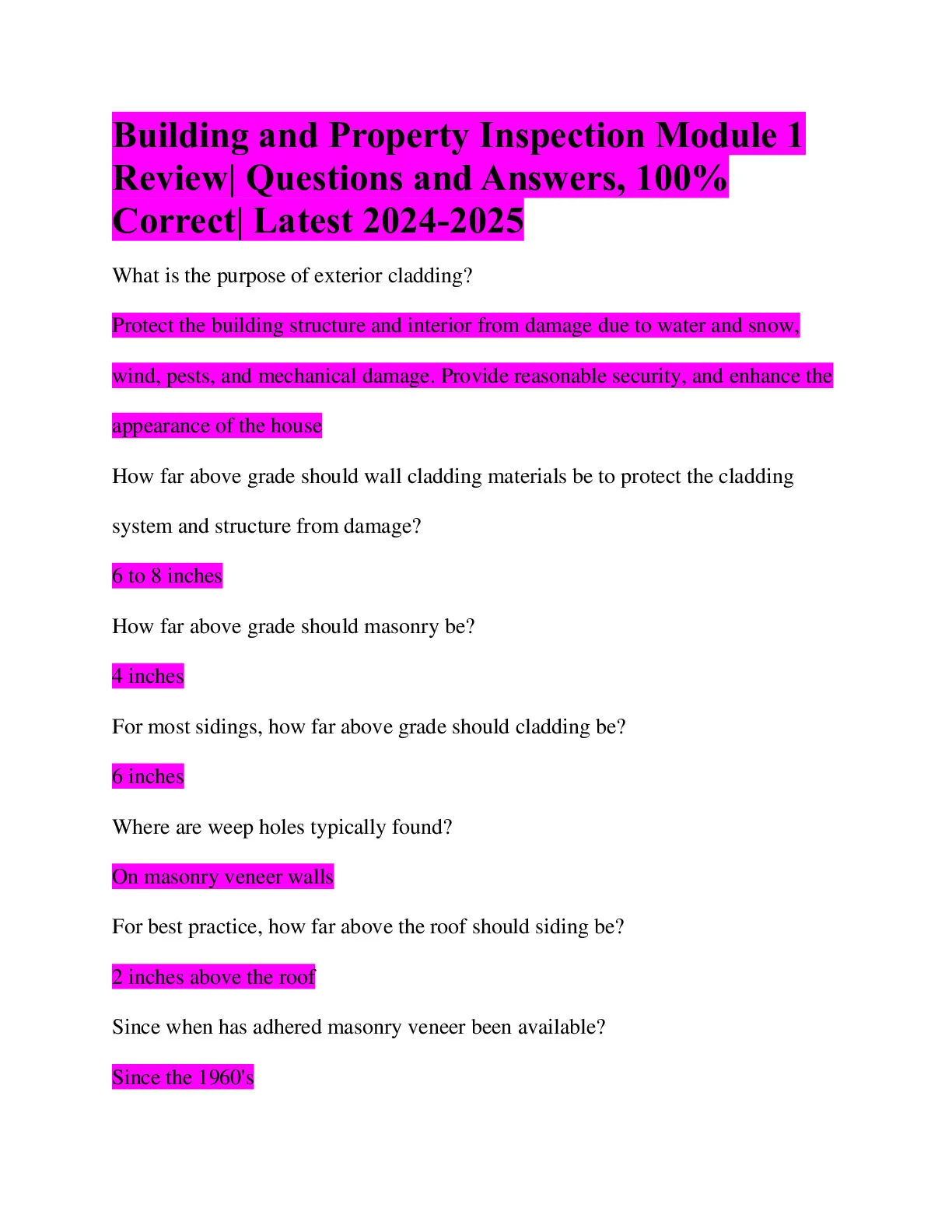 Building and Property Inspection Module 1 - DocMerit