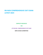 RN COMPREHENSIVE EXIT EXAM WITH NGN-LATEST 2024