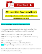 (2023 / 2024) ATI Nutrition Proctored Exam (4 Different Version Exam) with Questions and Verified Rationalized Answers, 100% Guarantee Pass