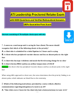 (2023 / 2024) ATI Leadership Proctored Exam Retake (3 Different Version Exam) with NGN Questions and Verified Rationalized Answers, 100% Guarantee Pass